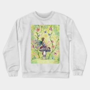 A Happy Place Flower Fairy and Ladybugs Crewneck Sweatshirt